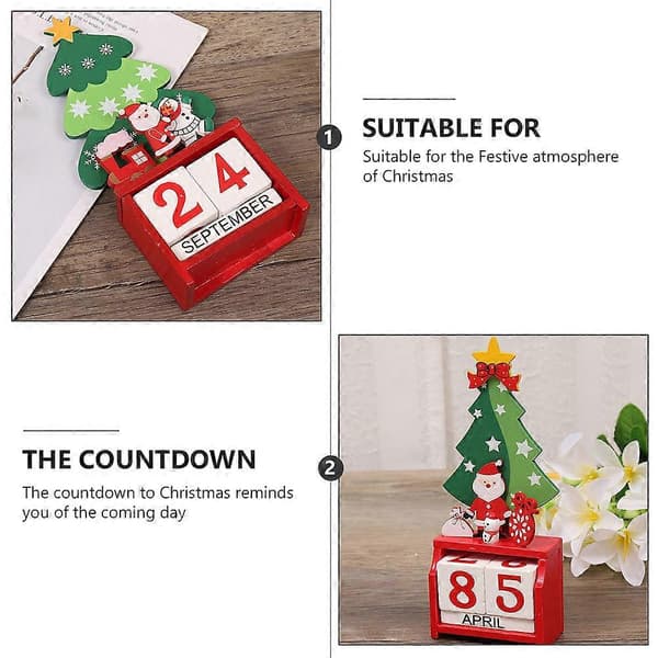 Julepynt trekalender til dekorasjon 2 stk assorterte farger