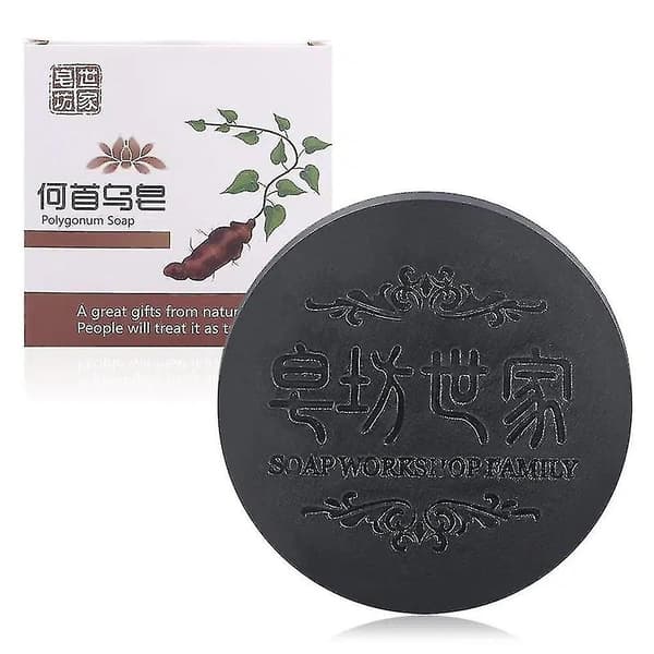 1-3 stk Polygonum Sæbe Hårvækst, Sort & Tykt Hår Fallopia Multiflora Shampoo Bar Polygonum Shampoosæbe Ny (3 stk)