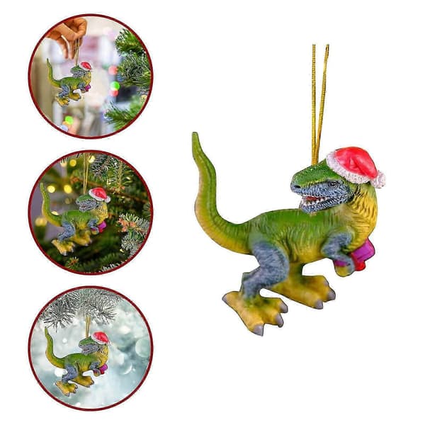 Julepynt Juletræspynt i træ med dinosaur