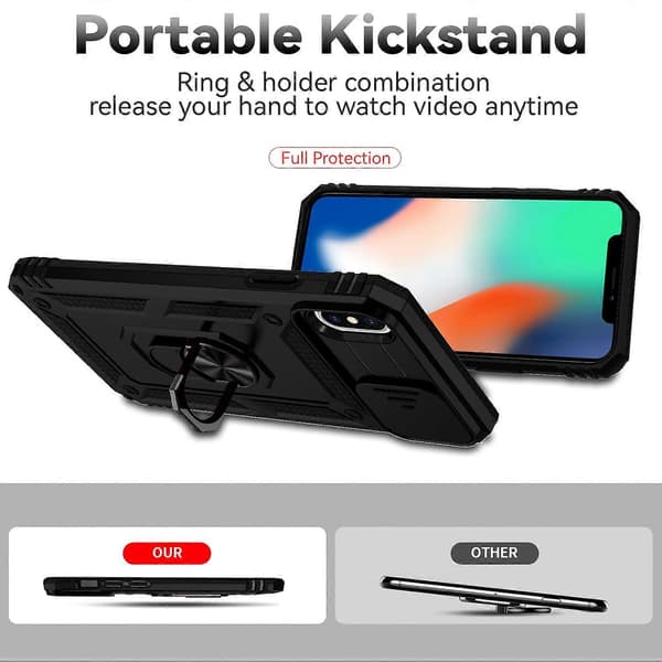 Til iPhone X / XS Skydbar Camshield Holder Telefoncover Til iPhone XS / X