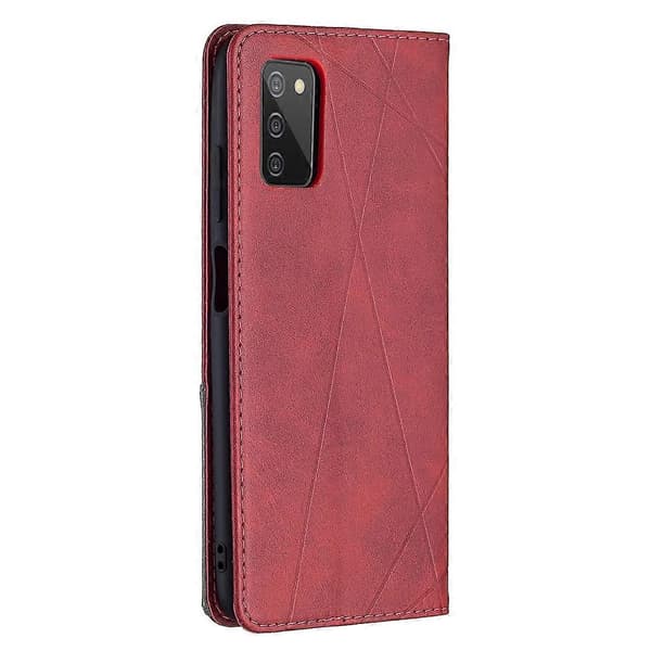 För Samsung Galaxy A03s 166mm Rhombus Texture Magnetic Leather Phone Case