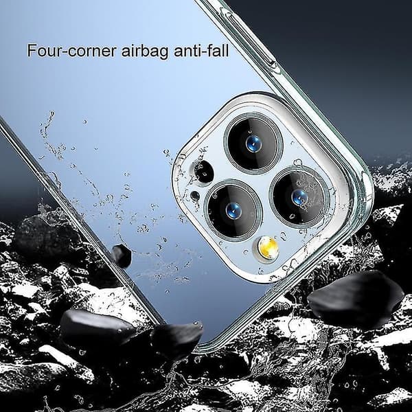 För iPhone 13 Pro Tvåfärgat Airbag-telefonfodral (Roseguld)
