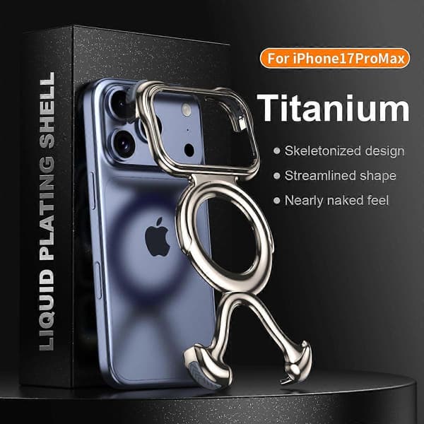 För iPhone 17 Pro Max Bumperfodral Hård PC Magnetiskt Telefonfodral Ihålig Värmeavledning