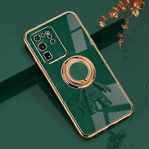 För Samsung Galaxy S20 Ultra 6D Plätering Astronaut Ring Kickstand Phone Case