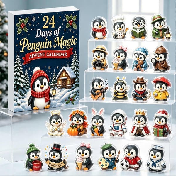 Marsvin Julekalender - 24 stk. Akryl 2D Juleoutfit-pynt