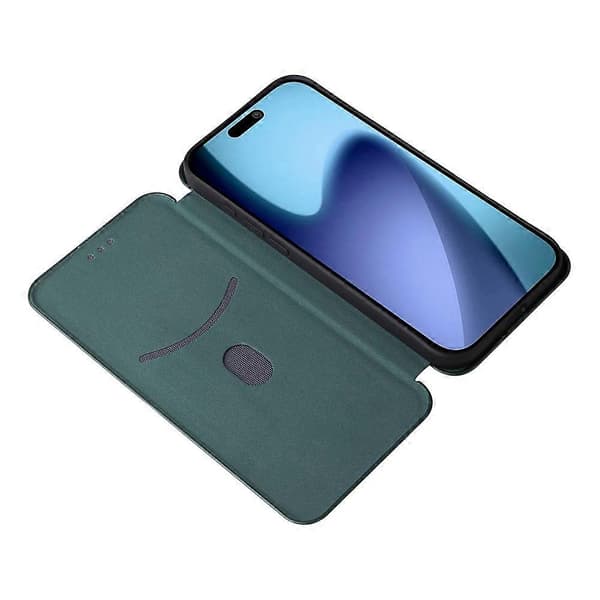 Kompatibel med iPhone 17 Air Case Kolfiber Textur Droppsäkert PU Läder Telefonskydd