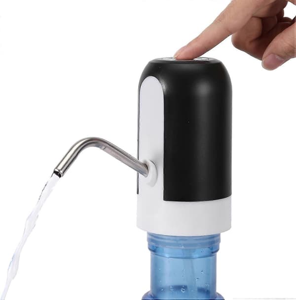 Vattenpump för 5-gallonsflaska, Vattenflaskdispenser, USB-laddningsbar vattenflaskpump, Bärbar vattendispenserpump för camping