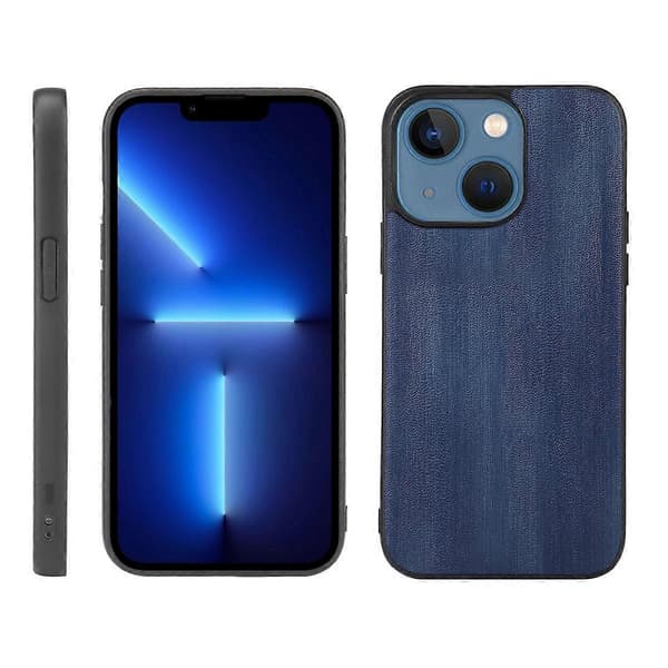 För iPhone 13 mini Gul Ko Textur PU Telefonfodral