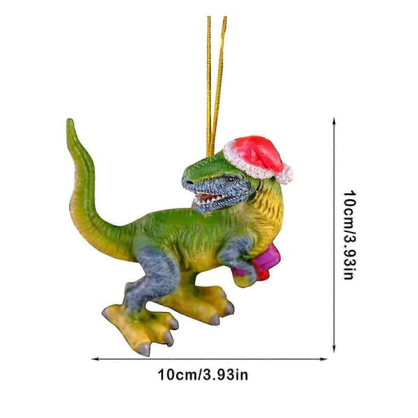 Julepynt juletrepynt i tre med dinosaurmotiv