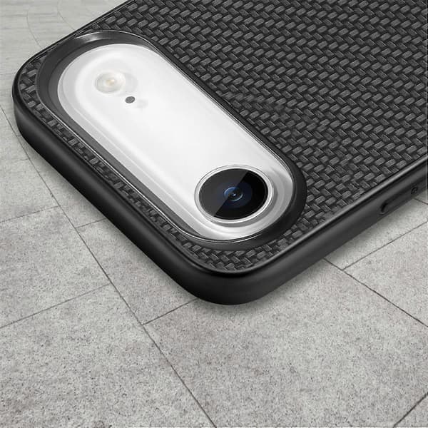 Kompatibel med iPhone 17 Air Case Kolfibertextur PU + PC + TPU Telefon Baksida