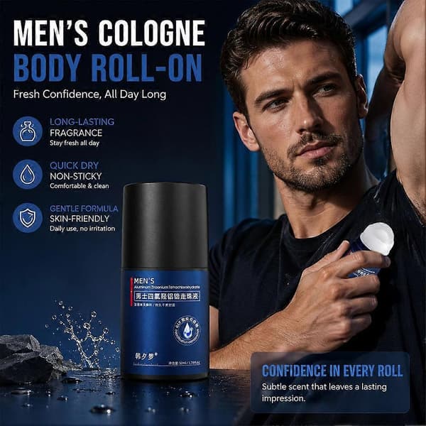 Roll-on deodorant för män - Snabbtorkande & Köln-doft (50g)