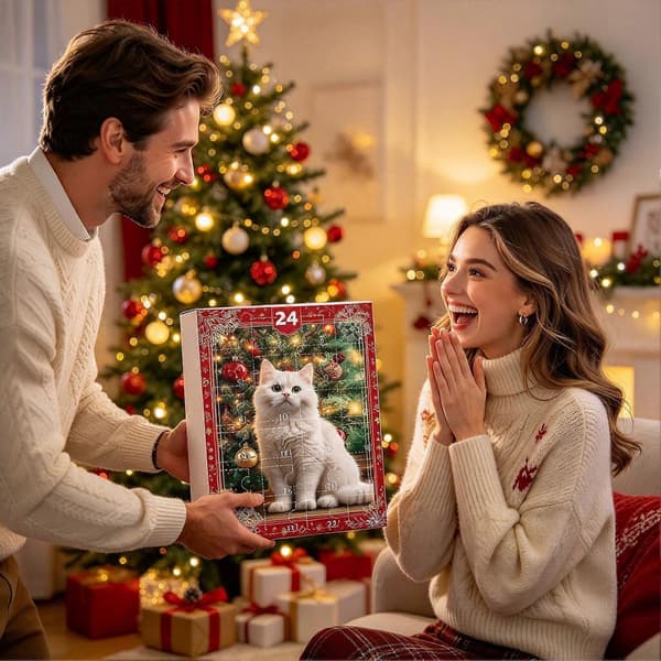24-dages julekalender med katte – Akrylpynt – til juletræet