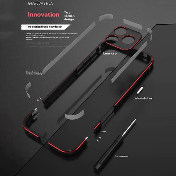 For iPhone 17 Pro Bumper Case No-Back Phone Frame Cover med linsebeskyttelse