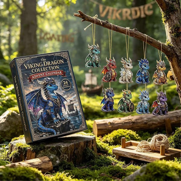 Jule-drage julekalender – 24-dages 2D akryl-drage – til børn og fantasy-elskere