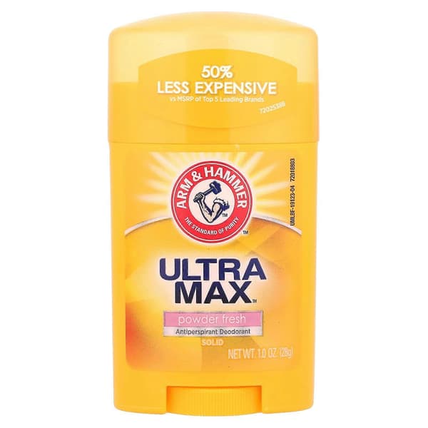 Arm & Hammer, UltraMax™, Antiperspirant Deodorant, Solid, Powder Fresh, 28 g