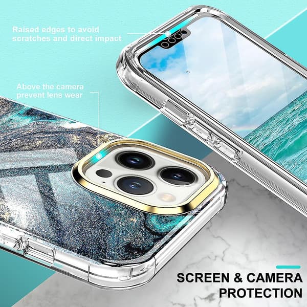 Magic Color-deksel til iPhone 13 Pro Max, inkludert skjermbeskytter, støtter trådløs lading, fallbeskyttelse