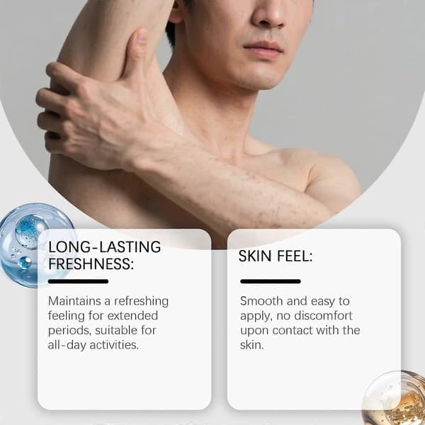 Solid Deodorant Balm til Mænd Sandeltræ Duft Langvarig Lugtbeskyttelse Underarm Refresh Stick