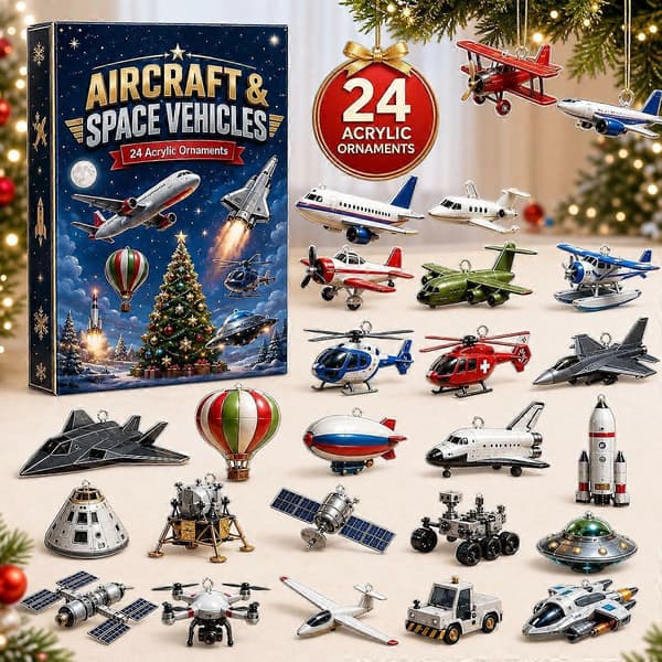 2026 Jule-fly adventskalender, 24 dages 2D akryl fly mini-pynt festgave