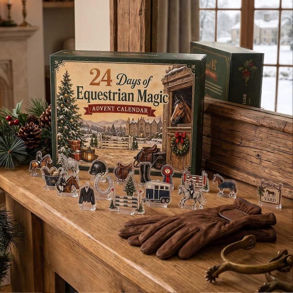 Heste-julekalender til hesteelskere, 24 stk. akrylpynt til jule-nedtælling