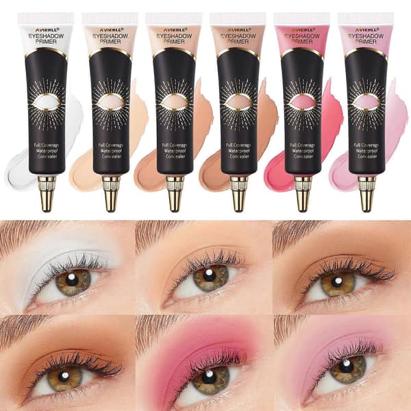 6 st ögonskuggsprimer, ögonskuggsbas krämbas för ögonskugga concealer concealer ögonbas