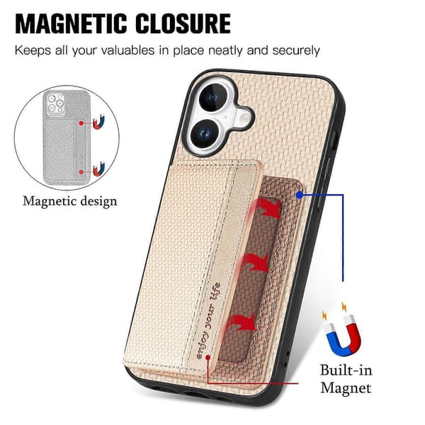 Karbonfiber lommebokveske til iPhone 16
