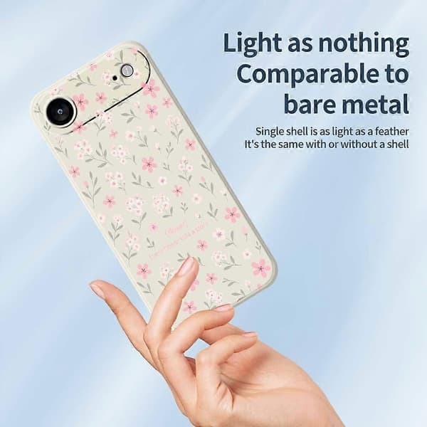 Compatible for iPhone 17 Air Case Small Flower Pattern Print Straight Edge TPU Phone Back Cover