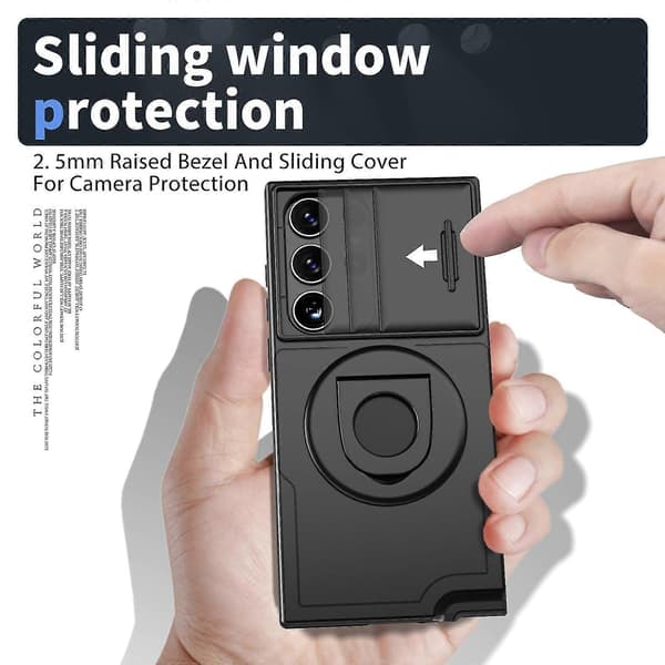 Til Samsung Galaxy S22 Ultra 5G Camshield MagSafe Ringholder Rustning Telefondeksel