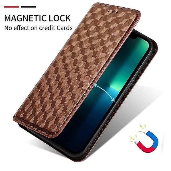 För Samsung Galaxy A54 5G Flip Phone Case Rhombus Pattern Pressed PU Leather Fold Phone Case