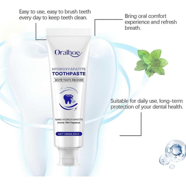 Oralhoe Mint Brightening Toothpaste Tablet, Oral Deodorizer Fresh Breath Portable Toothpaste Chewable Tablet