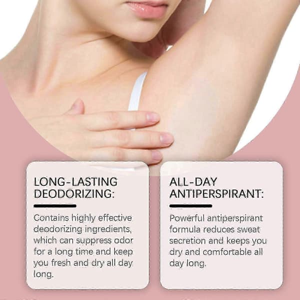 Langvarig Rose Deodorantstift for Armhuler og Kropp, 72-timers Friskhet