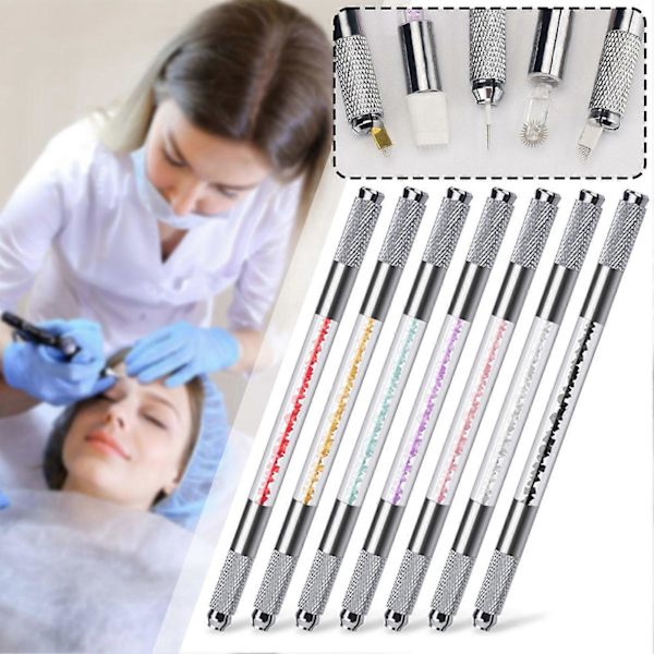 Microblading Pen Professional Eyebrow Microblading Pen for Eyeliner Eyebrows (Blue)