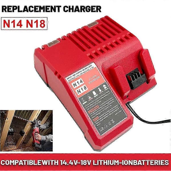 Li-Ion Batterilader Multispenningslader for Milwaukee M18 14.4V-18V 48-11-1850/1840/1815/1828 E