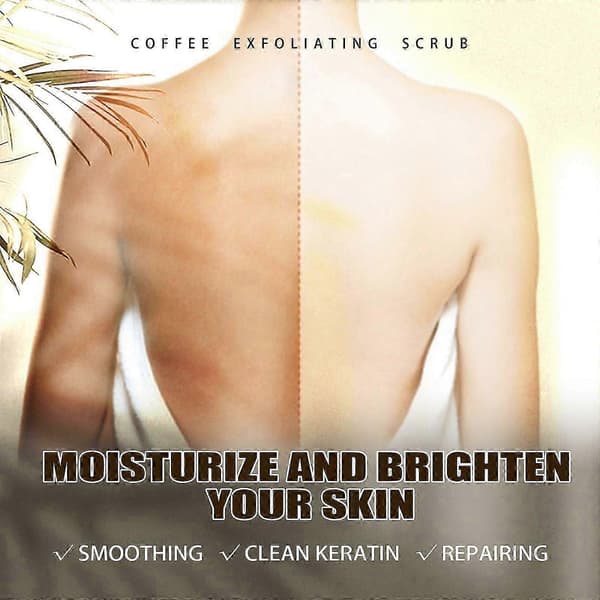 Opplysende kaffe kroppsskrubb med eksfoliering, dyprensende hydrering, 50g