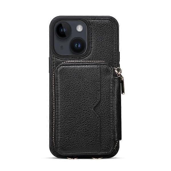 Til iPhone 15 Lynlås Kortplads Telefoncover