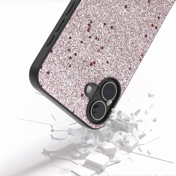 Glitter PU-telefondeksel til iPhone 16
