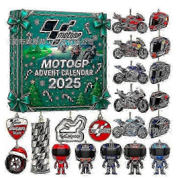 2025 24-dages 2D akryl motorcykel julekalender