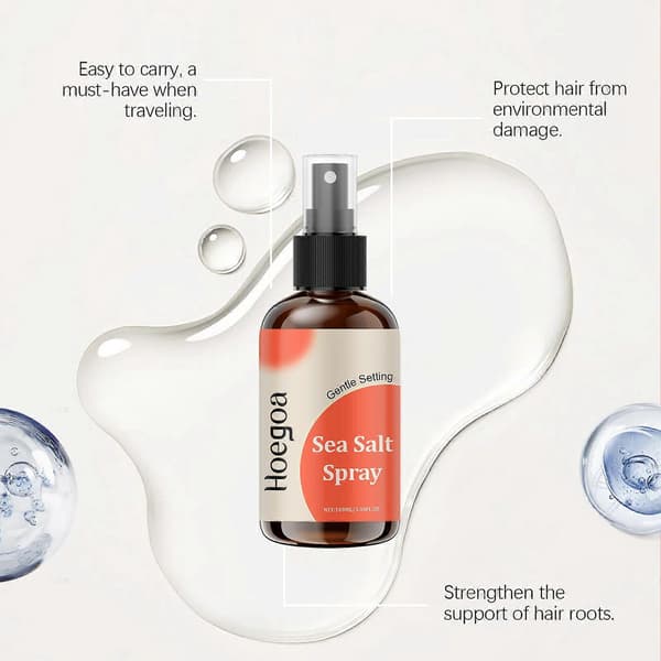 2 stk. Hoegoa Havsalt Hårstyling Spray Havsalt Elastisk Krølle For Nem Styling Og Stilfulde Krøller