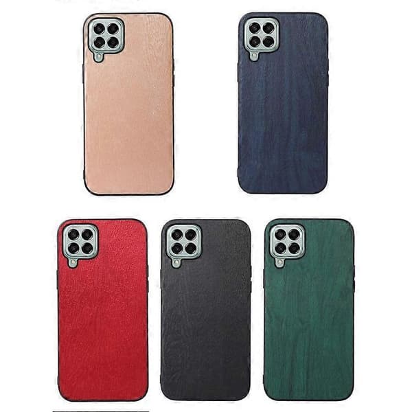 För Samsung Galaxy M33 5G Wood Texture PU Phone Case