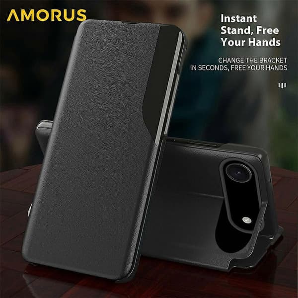 AMORUS Compatible For iPhone 17 Air Case Folio Flip Stand PU Leather Phone Cover
