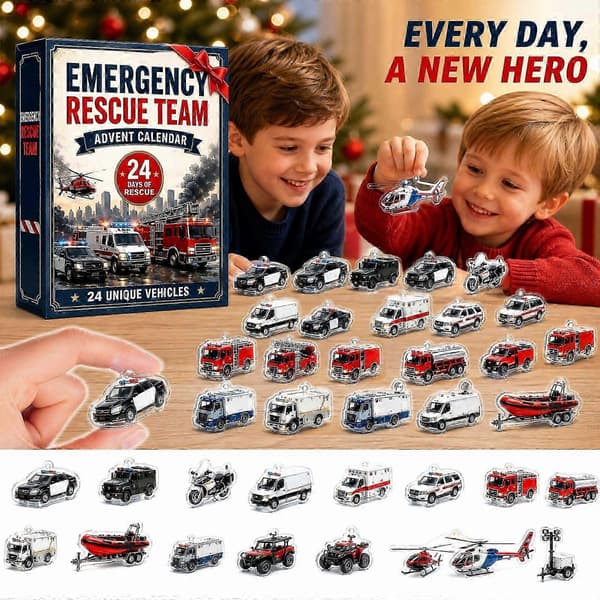 Adventkalender for redningstjenesten 24 dagers nedtelling til jul skrivebordspynt gave_ny