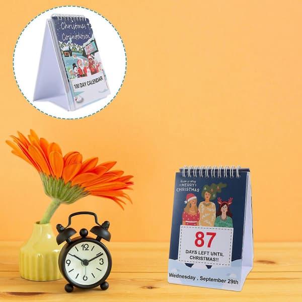 Farverig papir-nedtællingskalender jule-bordkalender 1 stk.