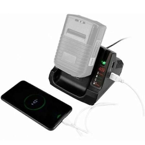 36V 40V MAX Batterilader med 2USB-erstatning for Black + Decker LCS36 LCS40 Li-ion-batteri (kun lader, ingen batteri)