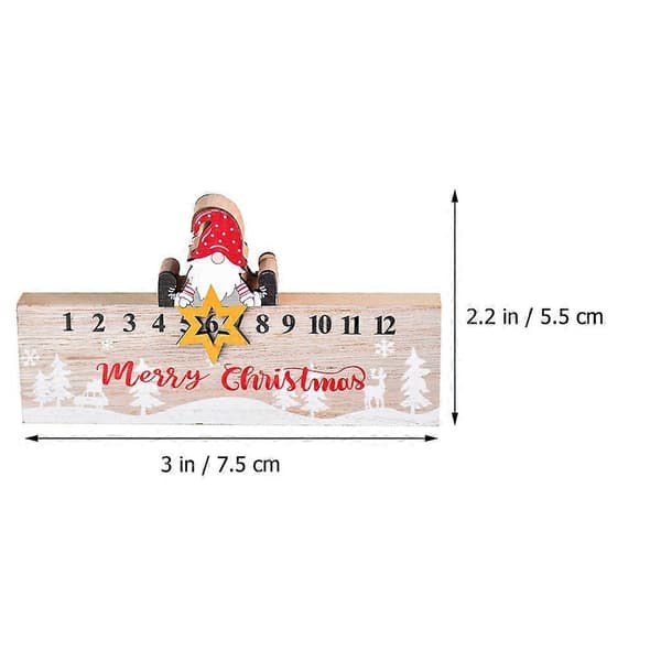 Jule-adventskalender i træ til nedtælling og borddekoration