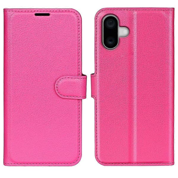 Til iPhone 16 Etui Pung Læder Telefoncover Litchi Tekstur