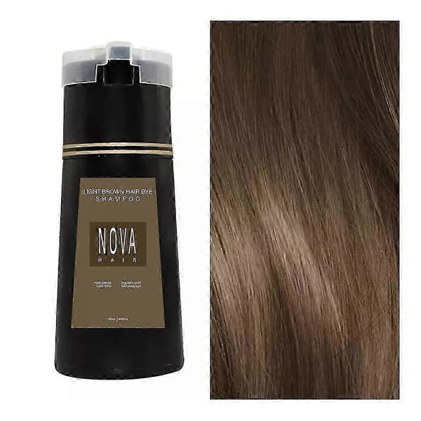 Nova Hårfarveshampoo, Nova Hår Instant Farveshampoo, Hårfarveshampoo til Hår (Lysebrun)