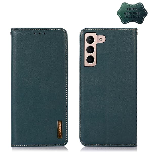 För Samsung Galaxy S22 5G KHAZNEH Nappa Top Layer Cowhide Phone Case