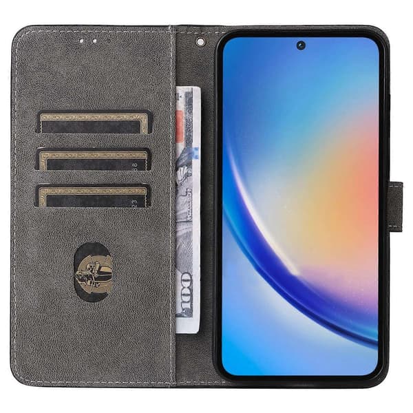 Læder Wallet Case med RFID-blokering til Samsung Galaxy A35 5G - Grøn (Grøn)