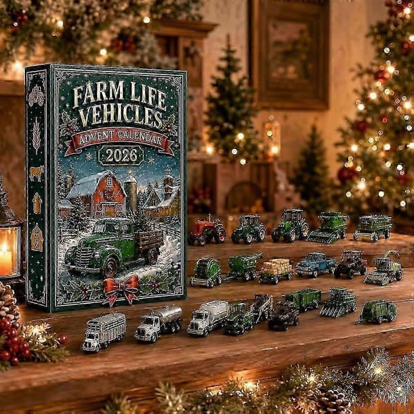 Farm Life Køretøjer Julekalender 24 Dage 2D Akryl Jule-nedtælling Gave til Børn dkcf