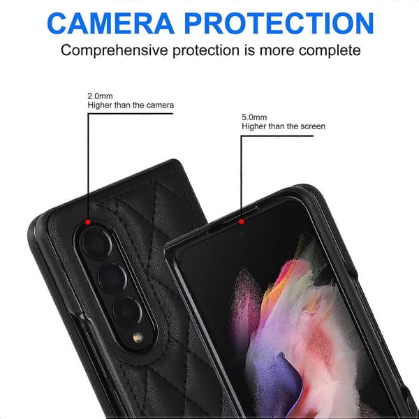 For Samsung Galaxy Z Fold4 Rhombic mikrofiber sammenleggbart telefondeksel