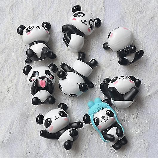 8 st Panda Lekfull Version Tecknad Handplyschleksaker Plyschleksaker